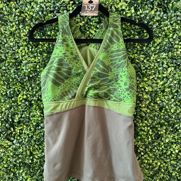 (137) 🍋 LULULEMON Green Leaf Tank Sz 12 **VINTAGE - Picture 1 of 4